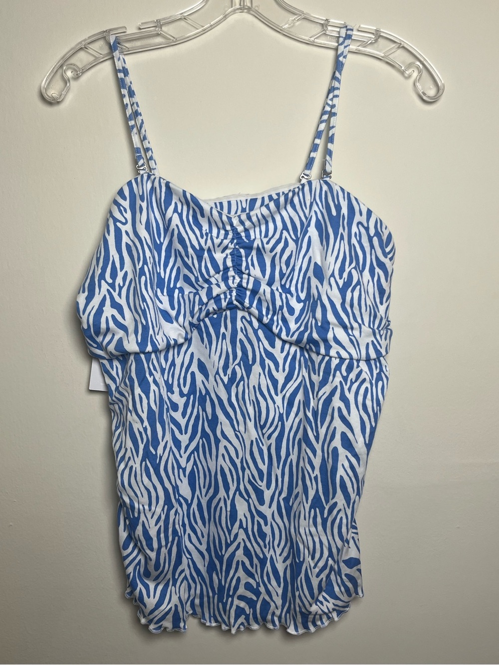 Womens's NWT Diane Von Furstenberg Blue Zebra-Print Cami Tank Top - Picture 2 of 5